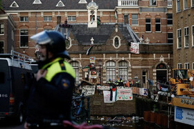 سرکوب دانشجویان حامی فلسطین در دانشگاه آمستردام هلند توسط پلیس