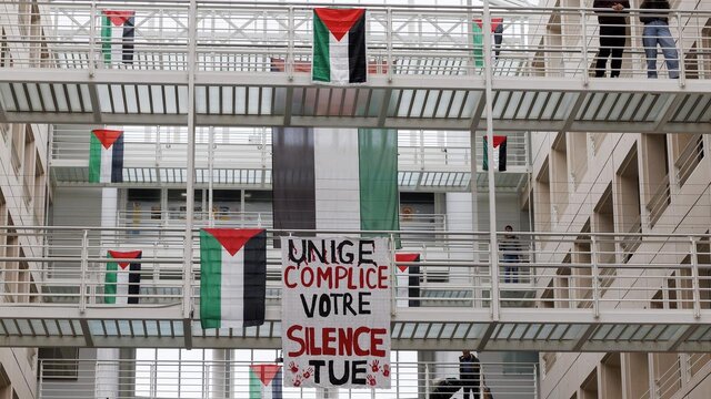 پلیس دانشجویان طرفدار فلسطین در دانشگاه ژنو را متفرق کرد