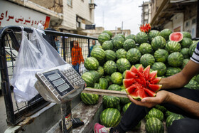 فروش هندوانه دربازار سی‌متری اهواز