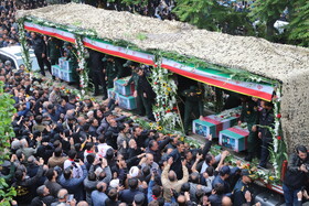 مراسم تشییع پیکر شهدای خدمت در تبریز