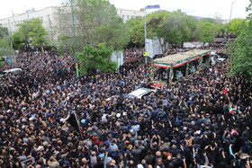 مراسم تشییع پیکر شهدای خدمت در تبریز