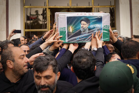 استقبال از پیکر شهید آیت الله سیدابراهیم رییسی رییس جمهور ایران و یاران شهیدش (شهدای خدمت) در فرودگاه مهرآباد