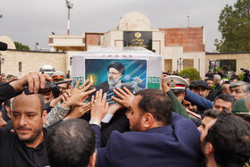 استقبال از پیکر شهید آیت الله سیدابراهیم رییسی رییس جمهور ایران و یاران شهیدش (شهدای خدمت) در فرودگاه مهرآباد