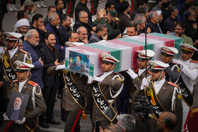 استقبال از پیکر شهید آیت الله سیدابراهیم رییسی رییس جمهور ایران و یاران شهیدش (شهدای خدمت) در فرودگاه مهرآباد