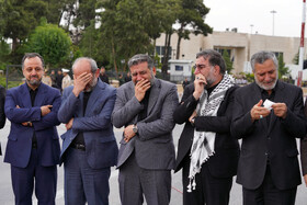 حزن و اندوه کابینه دولت در مراسم استقبال از پیکر شهید آیت الله سیدابراهیم رییسی رییس جمهور ایران و یاران شهیدش (شهدای خدمت) در فرودگاه مهرآباد