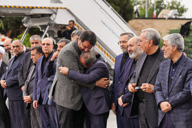 استقبال از پیکر شهید آیت الله سیدابراهیم رییسی رییس جمهور ایران و یاران شهیدش (شهدای خدمت) در فرودگاه مهرآباد