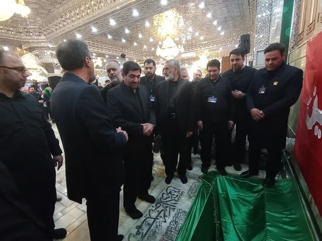 پیکر شهید امیرعبداللهیان در حرم حضرت عبدالعظیم(ع) آرام گرفت