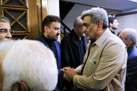 پیروز حناچی، شهردار سابق تهران در مراسم ترحیم شهید حسین امیرعبداللهیان