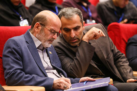 حسن مسلمی نائینی، رئیس جهاد دانشگاهی در افتتاحیه دوازدهمین دوره مسابقات ملی مناظره دانشجویی