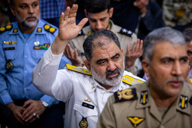 امیر دریادار شهرام ایرانی فرمانده نیروی دریایی ارتش در مراسم بزرگداشت شهدای خدمت 