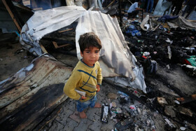 بمباران اردوگاه آوارگان در رفح توسط رژیم صهیونیستی