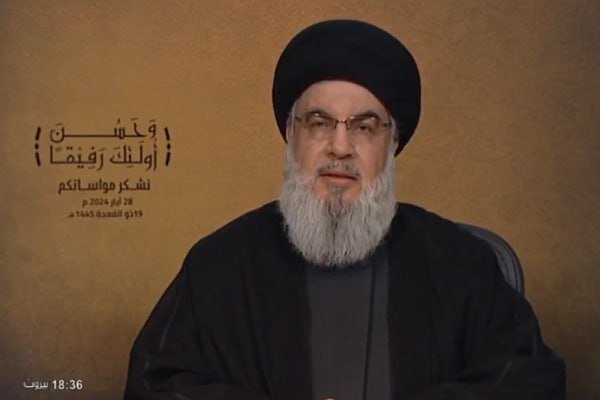 نصرالله: حکومت وحشی و نازی اسرائیل هیچ آیندهای در منطقه ندارد نصرالله: حکومت وحشی و نازی اسرائیل هیچ آیندهای در منطقه ندارد