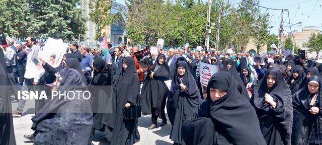راهپیمایی انزجار مردمی علیه جنایات صهیونیست‌ها در رفح در ارومیه
