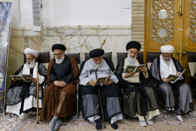 آیت الله حسینی بوشهری،  نایب رئیس مجلس خبرگان و آیت الله اجاق نژاد، تولیت مسجد جمکران