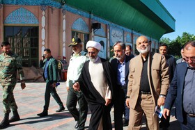 احمد وحیدی، وزیر کشور و نماینده ولی فقیه در خراسان شمالی در حال بازدید از پروژه های در دست اجرا .