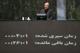 علی اکبر محرابیان، وزیر نیرو در صحن علنی مجلس شورای اسلامی- ۲۰ خرداد