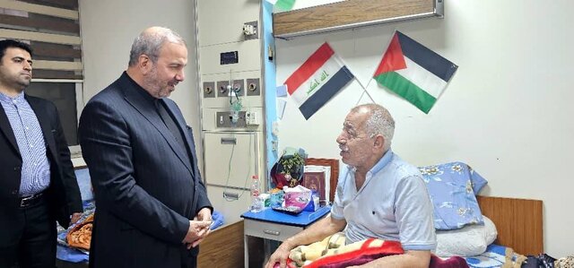 عیادت سفیر ایران در عراق از مجروحان فلسطینی عیادت سفیر ایران در عراق از مجروحان فلسطینی