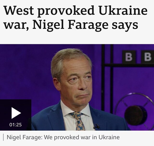 نایجل فاراژ: غرب جنگ در اوکراین را به وجود آورد