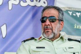 حضور سردار محمدیان فرمانده انتظامی تهران بزرگ در مراسم امحای مواد مخدر کشف شده در تهران