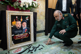 سردار سلامی، فرمانده کل سپاه در مراسم اربعین شهادت حسین امیرعبداللهیان
