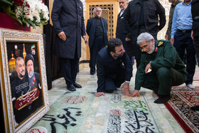 سردار قاآنی، فرمانده سپاه قدس و در مراسم اربعین شهادت حسین امیرعبداللهیان