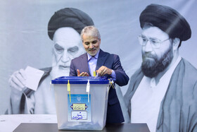 حضور محمدباقر نوبخت در انتخابات چهاردهمین دوره ریاست‌جمهوری در تهران
