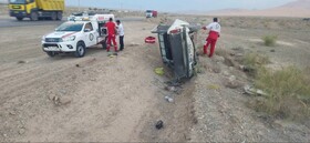 جان باختن یک نفر در واژگونی خودرو در جاده آرادان به سرخه