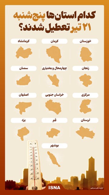 ویدیو/ کدام استان‌ها پنج‌شنبه ۲۱ تیر تعطیل شدند؟