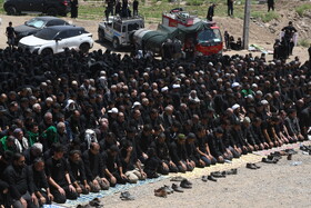 اقامه نماز ظهرعاشورای حسینی در روستای قلعه نو خراقان شاهرود استان سمنان