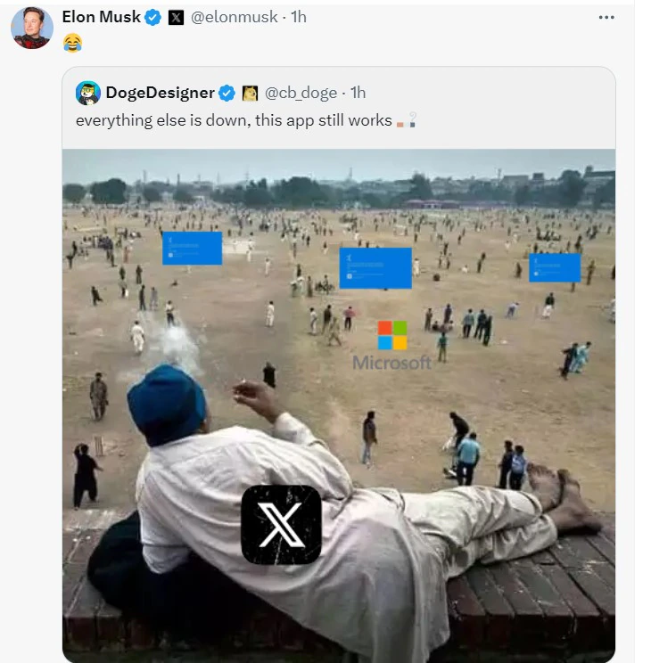 واکنش تمسخرآمیز ایلان ماسک به اختلال جهانی سرویسهای مایکروسافت