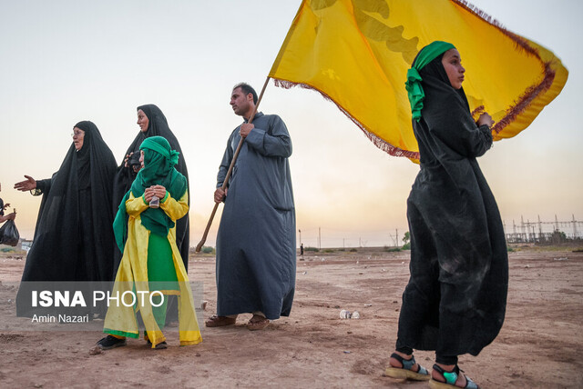 مراسم نمادین خاکسپاری شهدای کربلا - حمیدیه