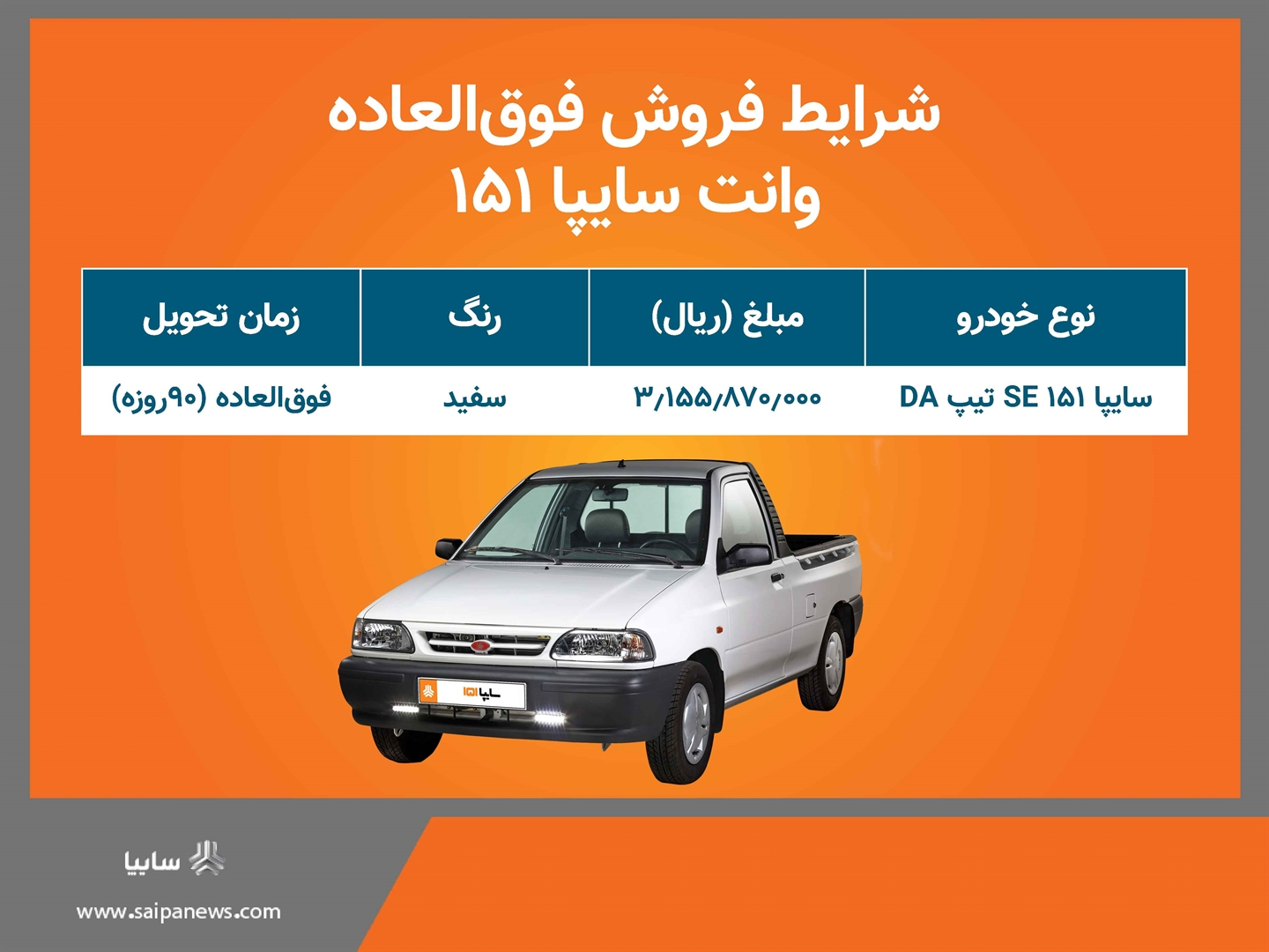 اجرای دو طرف فروش سایپا و سایپادیزل در هفته جاری