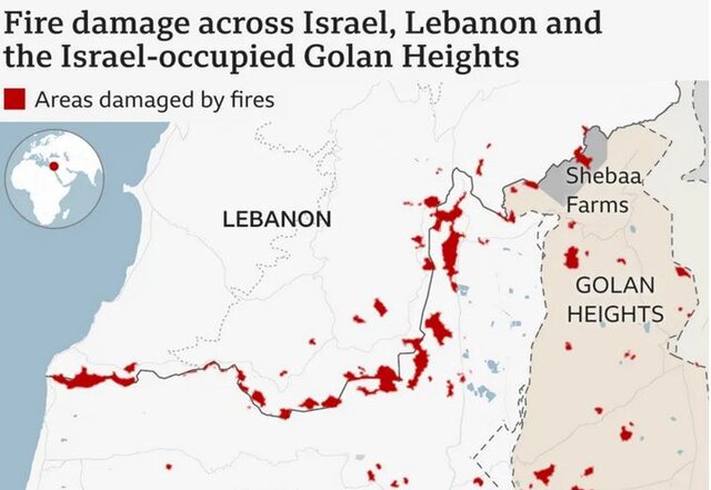 تخریب و ویرانگری چشمگیر رژیم صهیونیستی در مناطق مرزی لبنان