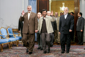 دیدار نخست وزیر فلسطین با احمدی نژاد رئیس جمهور وقت