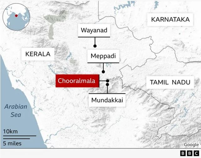 تراژدی بلایای طبیعی اینبار در جنوب هند؛ تایید بیش از ۳۰۰ فوتی و احتمال یافتن صدها جسد دیگر