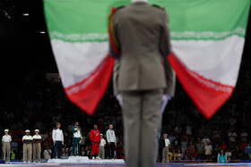 المپیک ۲۰۲۴ پاریس؛ کسب اولین مدال طلای کاروان ایران توسط محمدهادی ساروی فرنگی کار وزن ۹۷ کیلوگرم ایران