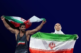 تبریک عارف به مبینا نعمت زاده و محمدهادی ساروی