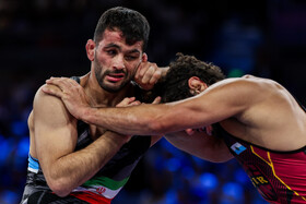 المپیک ۲۰۲۴ پاریس؛ حسن یزدانی در وزن ۸۶ کیلوگرم کشتی آزاد در دیدار نیمه‌نهایی مقابل مایلس آمینه از سن مارینو