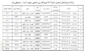 برنامه پروازهای اربعین حسینی از فرودگاه یزد به نجف اعلام شد