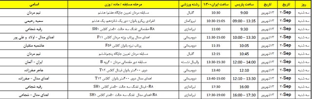 برنامه نمایندگان ایران در بازی ها/مسابقات پارالمپیک پاریس از 17 شهریور آغاز می شود