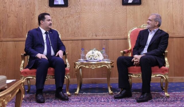 دیدار مسعود پزشکیان و محمد شیاع السودانی، نخست وزیر عراق در تهران المیادین: عراق اولین مقصد سفرهای خارجی پزشکیان خواهد بود