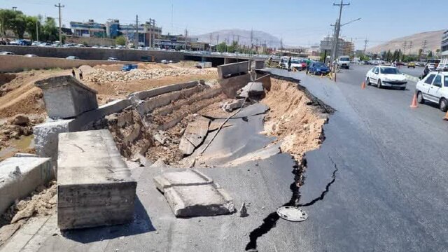 ریزش دیواره رودخانه خشک شیراز ایمن‌سازی شده است