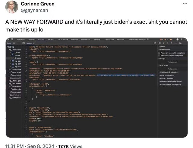 نشریه آمریکایی: هریس سیاستکلان خود را از وبسایت بایدن کپیبرداری کرده است