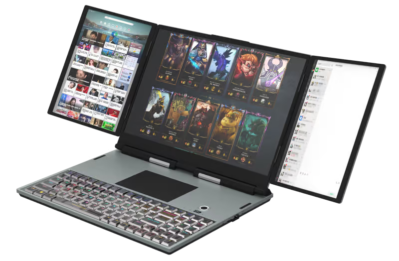 این لپتاپ ۳ صفحه نمایش دارد!