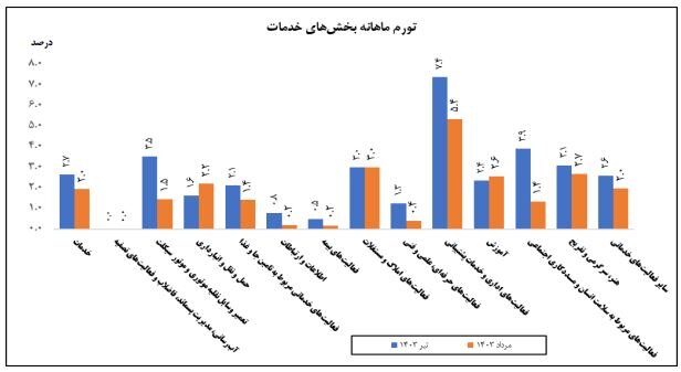 تورم تولیدکننده بخش خدمات اعلام شد