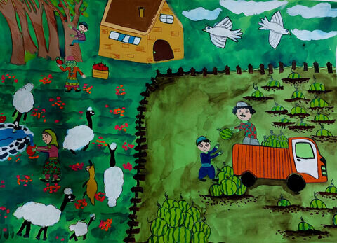 عکس خبر تزیینی است آثار نقاشان کوچک در فرهنگسرای نیاوران