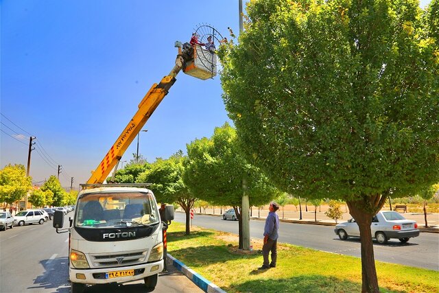 نورپردازی معابر شهر صدرا درحال انجام است نورپردازی معابر شهر صدرا درحال انجام است