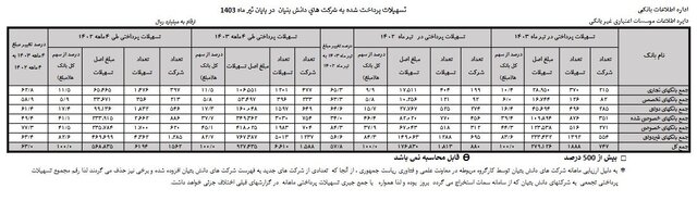 افزایش ۶۳ درصدی پرداخت تسهیلات به شرکتهای دانش بنیان