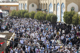 راهپیمایی نمازگزاران قمی در حمایت از جبهه مقاومت