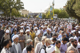 راهپیمایی نمازگزاران قمی در حمایت از جبهه مقاومت